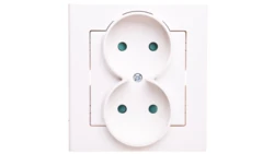 SONATA Gniazdo podwójne b/u z przesłonami ecru GP-2RP/27