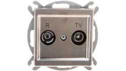 SONATA Gniazdo antenowe RTV przelotowe 14dB czarny metalik GPA-14RP/m/33