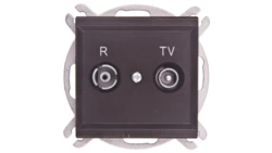 SONATA Gniazdo antenowe RTV przelotowe 14dB czekoladowy metalik GPA-14RP/m/40