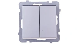 SONATA Łącznik schodowy podwójny srebro mat ŁP-10R/m/38