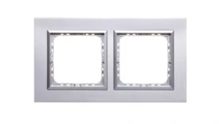 SONATA Ramka podwójna aluminium / srebrna matal R-2RAC/35/38
