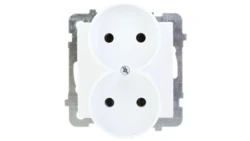 AS Gniazdo podwójne b/u białe GP-2GR/m/00