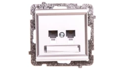 SONATA Gniazdo telefoniczne podwójne RJ11 niezależne srebro mat GPT-2RN/m/38