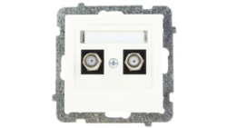 AS Gniazdo antenowe podwójne typu F ecru GPA-2GF/m/27