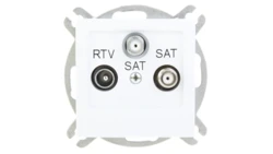 AS Gniazdo antenowe RTV-SAT-SAT białe GPA-G2S/m/00