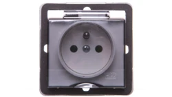 IMPRESJA Gniazdo bryzgoszczelne z/u IP44 z przesłonami klapka przezroczysta ecrue GPH-1YZP/m/27/d