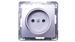 IMPRESJA Gniazdo pojedyncze b/u z przesłonami srebrne GP-1YP/m/18