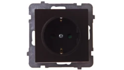 SONATA Gniazdo pojedyncze z/u Schuko z przesłonami czekoladowy metalik GP-1RSP/m/40