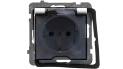 AS Gniazdo bryzgoszczelne z/u Schuko IP44 klapka przezroczysta białe GPH-1GS/m/00/d