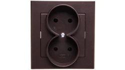 SONATA Gniazdo podwójne b/u czekoladowy metalik GP-2R/40