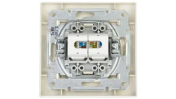 Gniazdo komputerowe Asfora podwójne 2x45RJ kat.6 kremowe z ramką EPH4800123