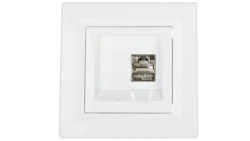Gniazdo komputerowe Asfora pojedyncze RJ45 kat.5e ekranowane białe z ramką EPH5000121