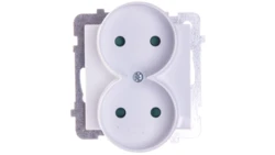 SONATA Gniazdo podwójne b/u z przesłonami białe GP-2RRP/m/00