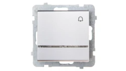 SONATA Przycisk /dzwonek/ z podświetleniem srebrny mat ŁP-6RS/m/38