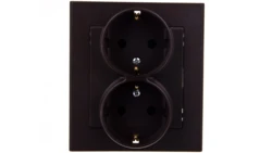 SONATA Gniazdo podwójne z/u Schuko czekoladowy metalik GP-2RS/40