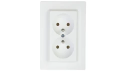 Gniazdo podwójne Asfora z/u białe z ramką EPH9800221