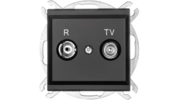 SONATA Gniazdo antenowe RTV zakończeniowe 10dB czarny metalik GPA-10RPZ/m/33