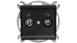 SONATA Gniazdo antenowe RTV przelotowe 16dB czarny metalik GPA-16RP/m/33