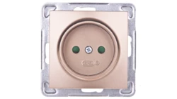 IMPRESJA Gniazdo pojedyncze b/u z przesłonami złoty metalik GP-1YP/m/28