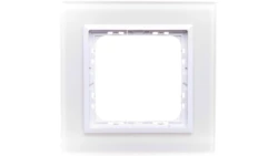 SONATA Ramka pojedyncza białe szkło / biała R-1RGC/31/00