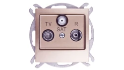 IMPRESJA Gniazdo antenowe RTV-SAT przelotowe złoty metalik GPA-YSP/m/28