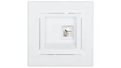 Gniazdo telefoniczne Asfora pojedyncze RJ11 białe z ramką EPH4100121
