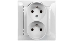 IMPRESJA Gniazdo podwójne z/u z niezamiennością faz białe GP-2YC/00