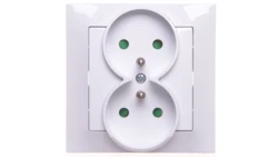 IMPRESJA Gniazdo podwójne z/u z przesłonami białe GP-2YZP/00