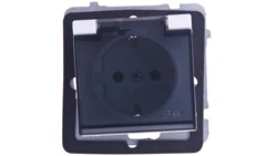 SONATA Gniazdo bryzgoszczelne z/u Schuko IP44 klapka przezroczysta białe GPH-1RS/m/00/d
