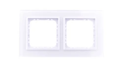 SONATA Ramka podwójna białe szkło / biała R-2RGC/31/00
