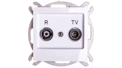 IMPRESJA Gniazdo antenowe RTV przelotowe 10dB białe GPA-10YP/m/00