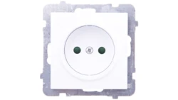 AS Gniazdo pojedyncze b/u z przesłonami białe GP-1GP/m/00