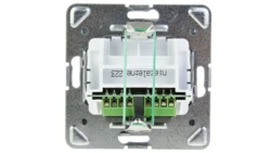 IMPRESJA Gniazdo telefoniczne podwójne RJ11 niezależne srebrne GPT-2YN/m/18