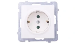 AS Gniazdo pojedyncze z/u Schuko z przesłonami ecru GP-1GSP/m/27