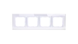 SONATA Ramka poczwórna białe szkło / biały R-4RGC/31/00