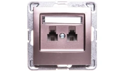 IMPRESJA Gniazdo telefoniczne podwójne RJ11 równoległe tytan GPT-2YR/m/23