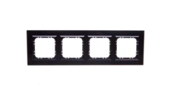 SONATA Ramka poczwórna czarne szkło / czarny R-4RGC/32/25