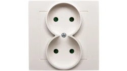 AS Gniazdo podwójne b/u z przesłonami ecru GP-2GP/27