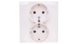 AS Gniazdo podwójne z/u Schuko ecru GP-2GS/27
