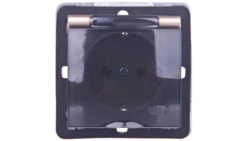 IMPRESJA Gniazdo bryzgoszczelne z/u Schuko IP44 z przesłonami klapka przezroczysta złoty metalik GPH-1YSP/m/28/d