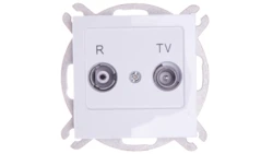 AS Gniazdo antenowe RTV przelotowe 10dB białe GPA-10GP/m/00