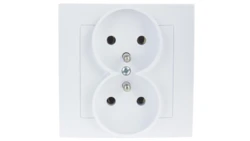 AS Gniazdo podwójne z/u białe GP-2GZ/00