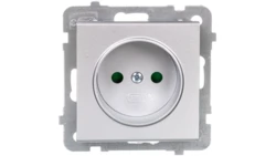 SONATA Gniazdo pojedyncze b/u z przesłonami srebro mat GP-1RP/m/38