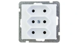 AS Gniazdo potrójne b/u 2.5A EURO białe GP-3G/m/00
