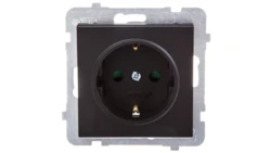 SONATA Gniazdo pojedyncze z/u Schuko z przesłonami czarny metalik GP-1RSP/m/33