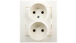 SONATA Gniazdo podwójne z/u z niezmiennością faz ecru GP-2RC/27