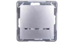 IMPRESJA Łącznik kontrolny z podświetleniem srebrny ŁP-12YS/m/18