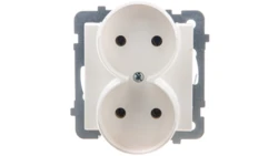 SONATA Gniazdo podwójne b/u ecru GP-2RR/m/27