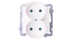SONATA Gniazdo podwójne b/u z przesłonami ecru GP-2RRP/m/27