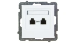 AS Gniazdo telefoniczne podwójne RJ11 niezależne białe GPT-2GN/m/00